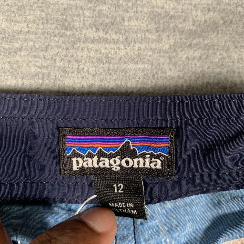 Patagonia Board Shorts Boys 12 Multicolor‎ Striped Recycled Nylon Swim Trunks